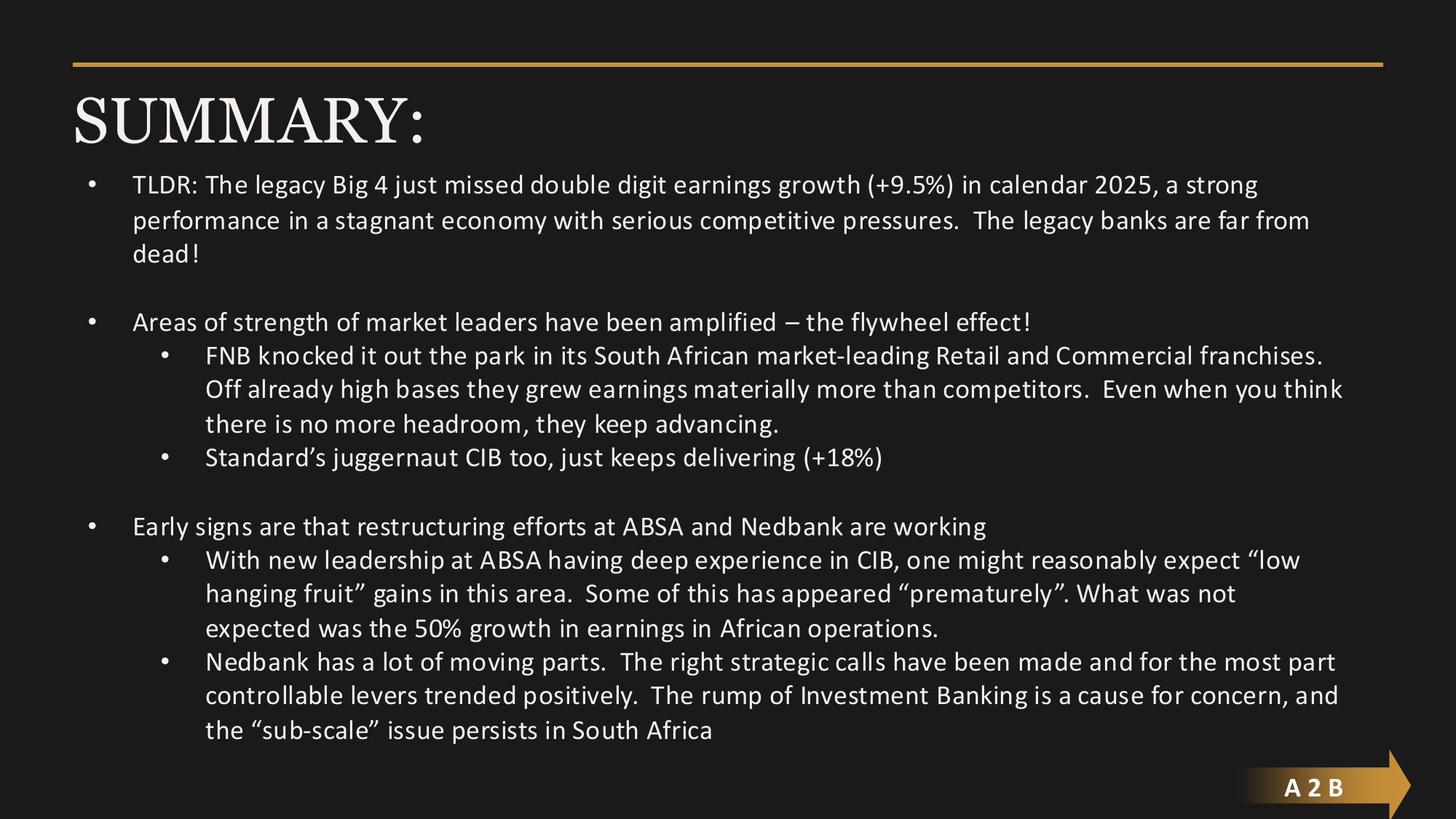 Summary: Legacy Big 4 grew earnings 9.5% in a tough environment
